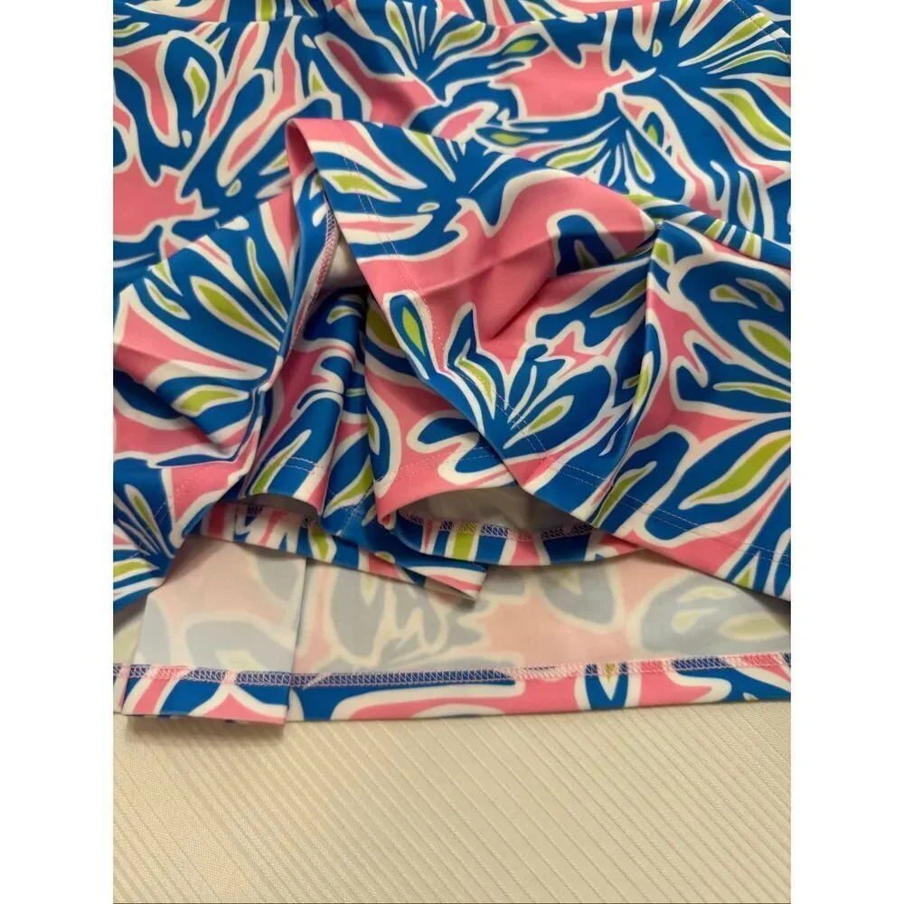 NWT Katherine Way Pink Floral Golf Pickleball Skort Skirt Size XS New